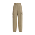 Pantalon cargo beige en coton de Givenchy, style décontracté avec poches latérales, vue frontale.