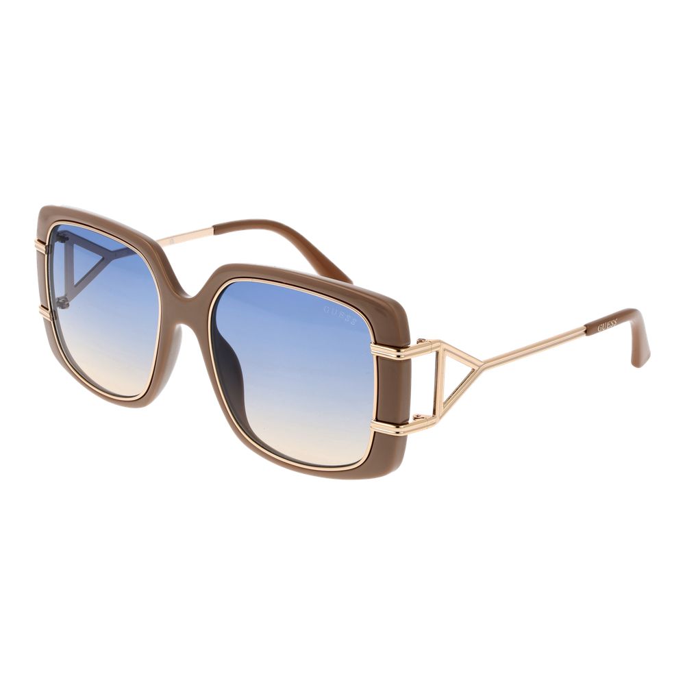 Lunettes de soleil Guess en métal et plastique de couleur marron, style tendance avec monture élégante et branches modernes.