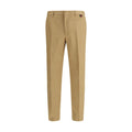 Pantalons décontractés en coton beige de Gucci, style casual avec coupe élégante, visibles sur l'image.