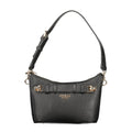Sac à main noir en polyuréthane Guess Jeans pour femmes, élégant et tendance, avec détails modernes et finition soignée.