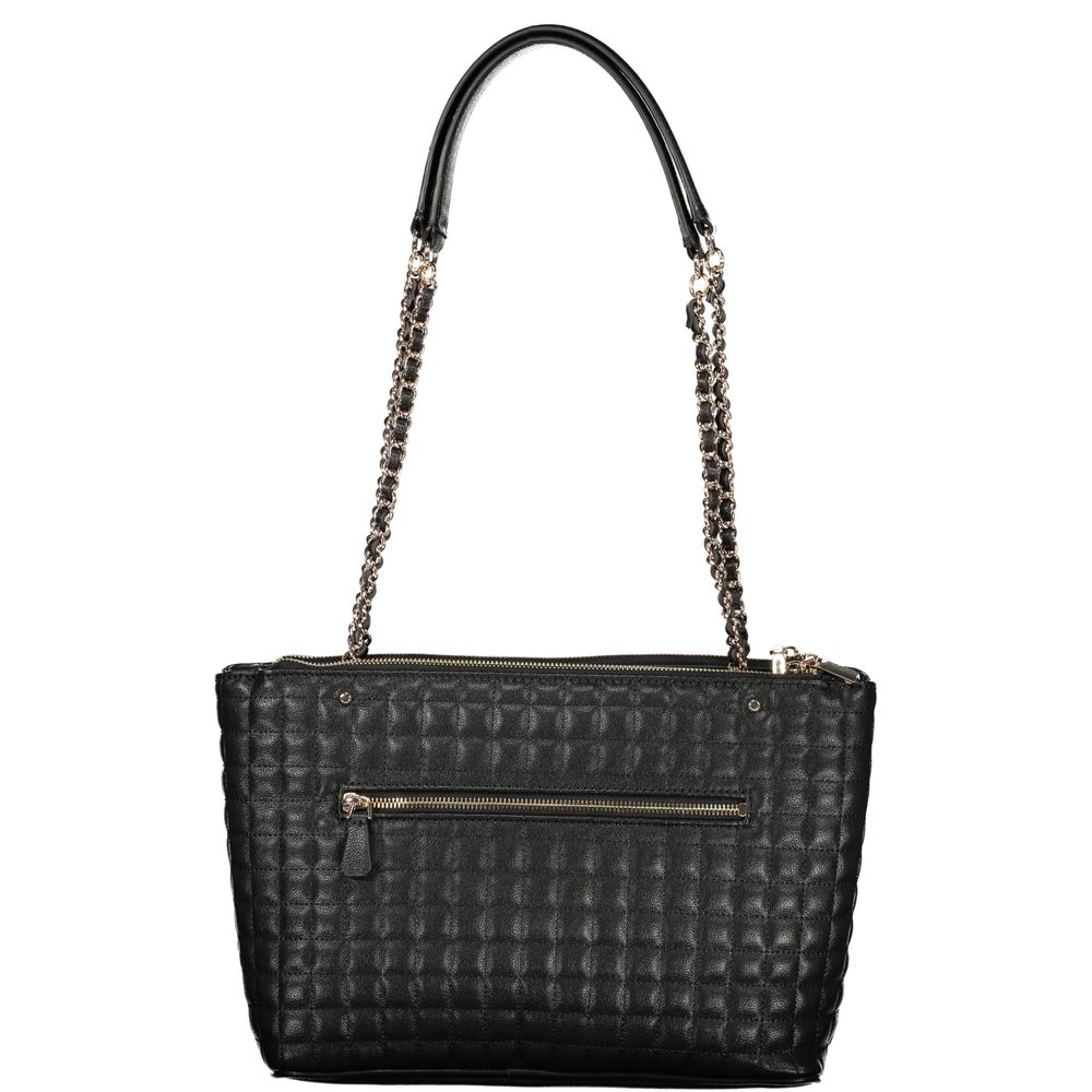 Sac à main Guess Jeans en noir en polyuréthane pour femmes, élégant et tendance, avec détails modernes visible sur l'image.