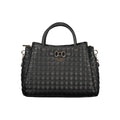 Sac à main Guess Jeans noir en polyuréthane pour femmes, avec poignée élégante et design tendance.