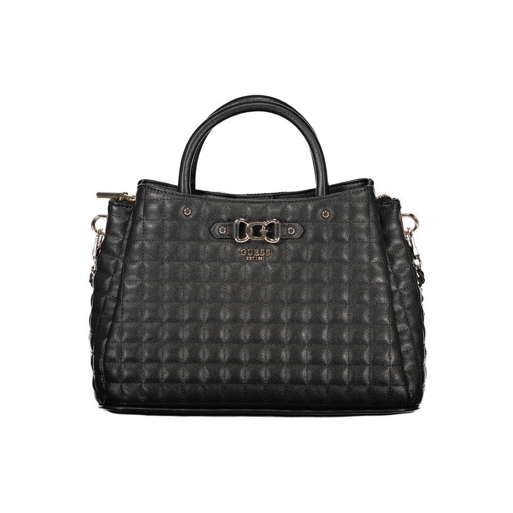 Sac à main Guess Jeans noir en polyuréthane pour femmes, avec poignée élégante et design tendance.