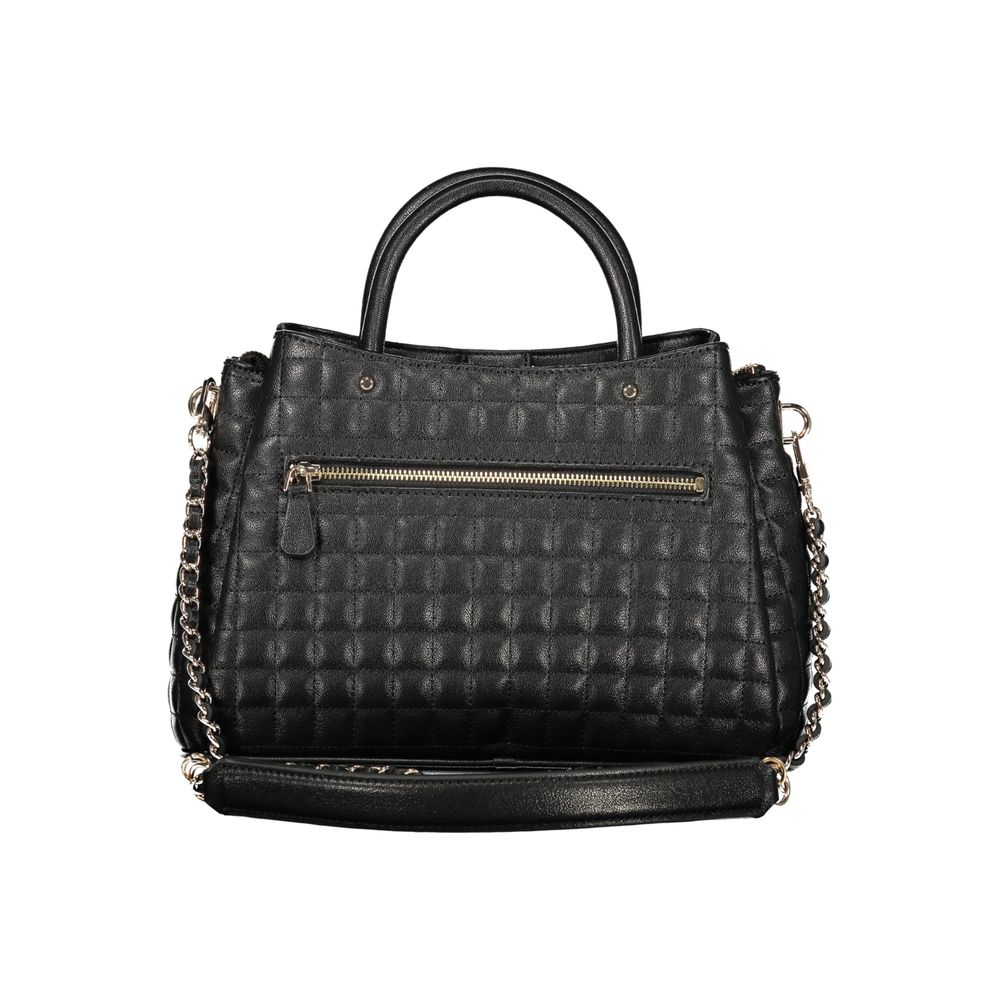 Sac à main en polyuréthane noir Guess Jeans pour femmes, avec détails élégants et design tendance.