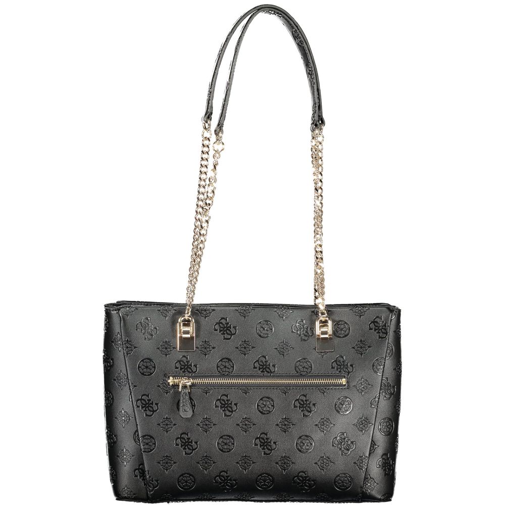 Sac à main Guess Jeans en polyuréthane noir pour femmes, design tendance et élégant, avec détails modernes.