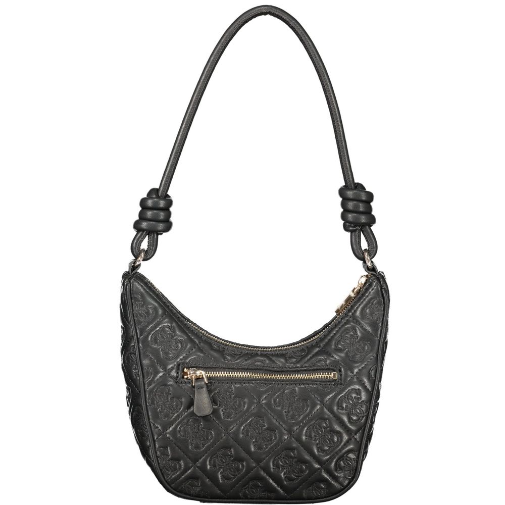 Sac à main Guess Jeans en polyuréthane noir pour femmes, design élégant avec détails modernes.