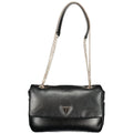 Sac à main Guess Jeans en polyuréthane noir pour femmes, avec détails élégants et poignées.
