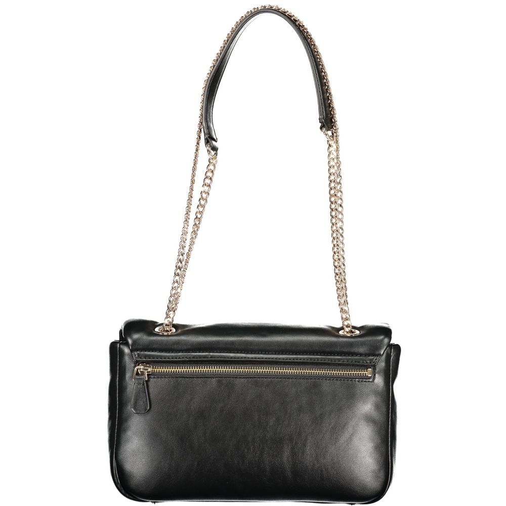 Sac à main Guess Jeans en polyuréthane noir pour femme, avec design élégant et détails modernes.
