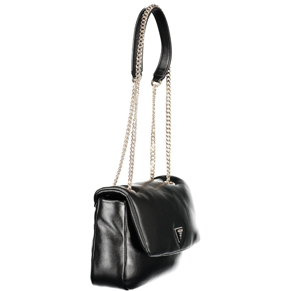 Sac à main Guess Jeans noir en polyuréthane pour femmes, avec design élégant et détails modernes.