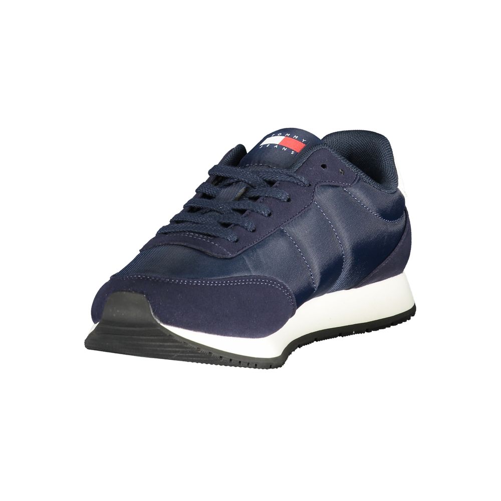 Chaussures homme Tommy Hilfiger en polyuréthane bleu, baskets sneakers élégantes avec design moderne et détails stylés.