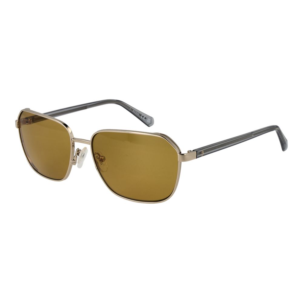 Lunettes de soleil en métal doré Guess, style élégant avec monture fine et verres teintés, pour un look sophistiqué.