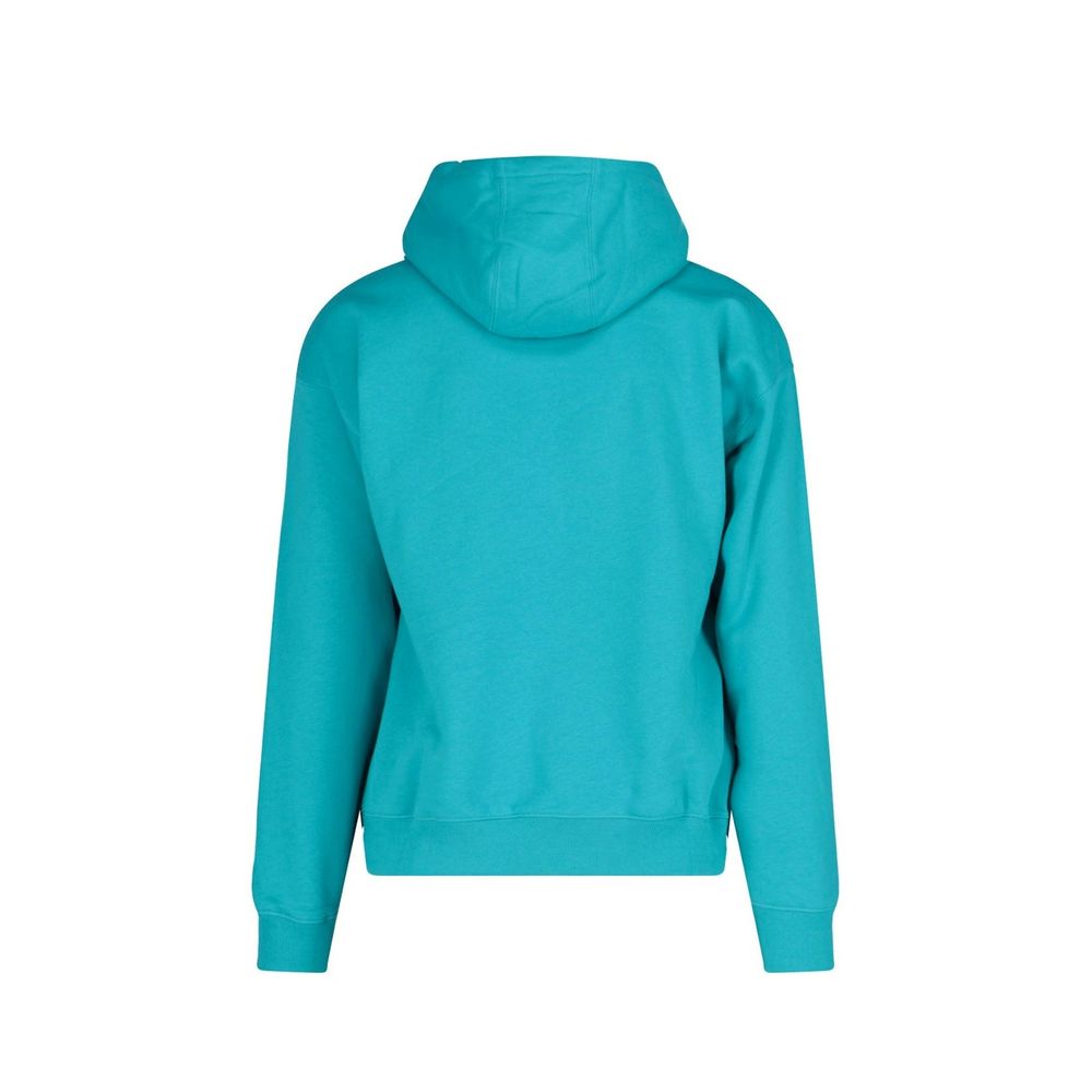Sweat-shirt en coton bicolore de Versace avec logo emblématique, manches longues et design moderne.