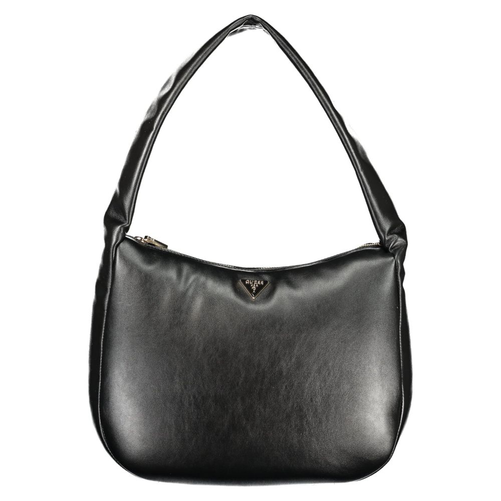 Sac à main Guess Jeans en polyuréthane noir pour femmes, élégant et tendance, avec détails modernes et finition soignée.