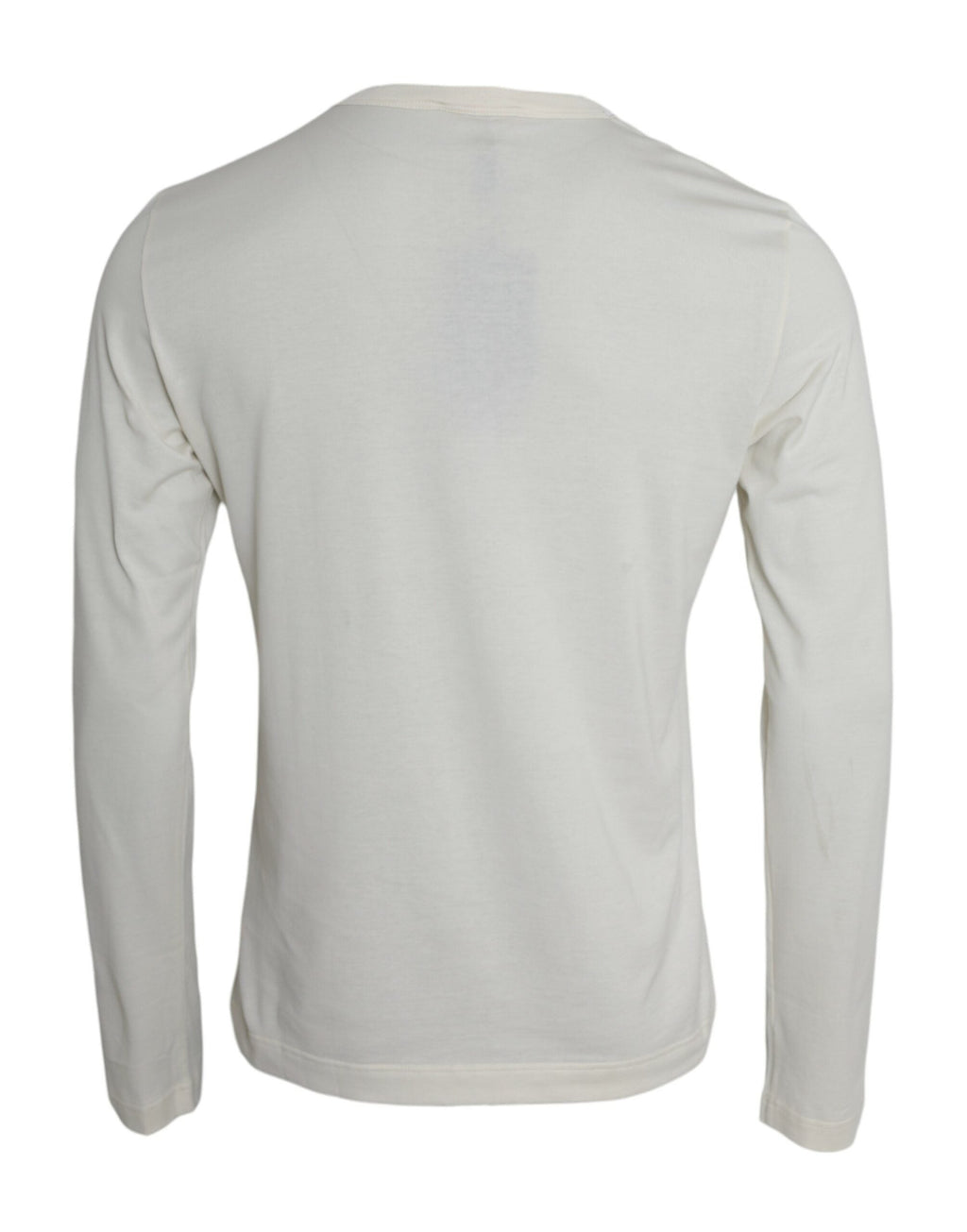 T-shirt à manches longues en coton blanc de la marque Dolce & Gabbana, vue de face.