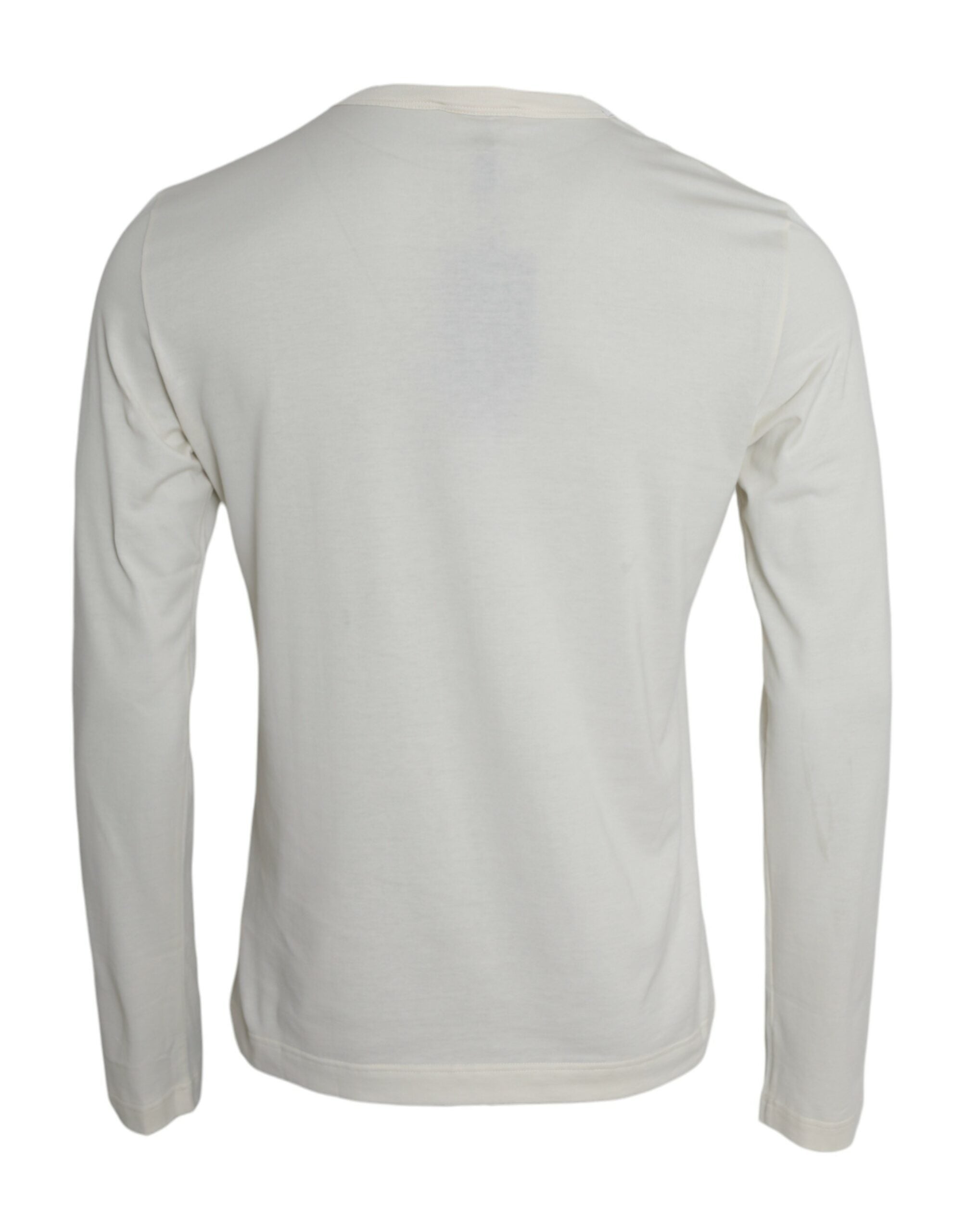 T-shirt à manches longues en coton blanc de la marque Dolce & Gabbana, vue de face.