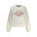Sweat-shirt pour femmes Pepe Jeans en coton blanc, style décontracté, avec logo discret, porté sur un mannequin.