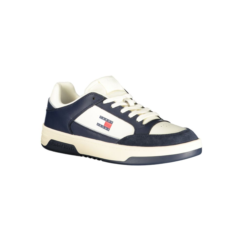 Baskets pour homme Tommy Hilfiger Bianco en polyuréthane, style décontracté avec semelle blanche et design moderne.