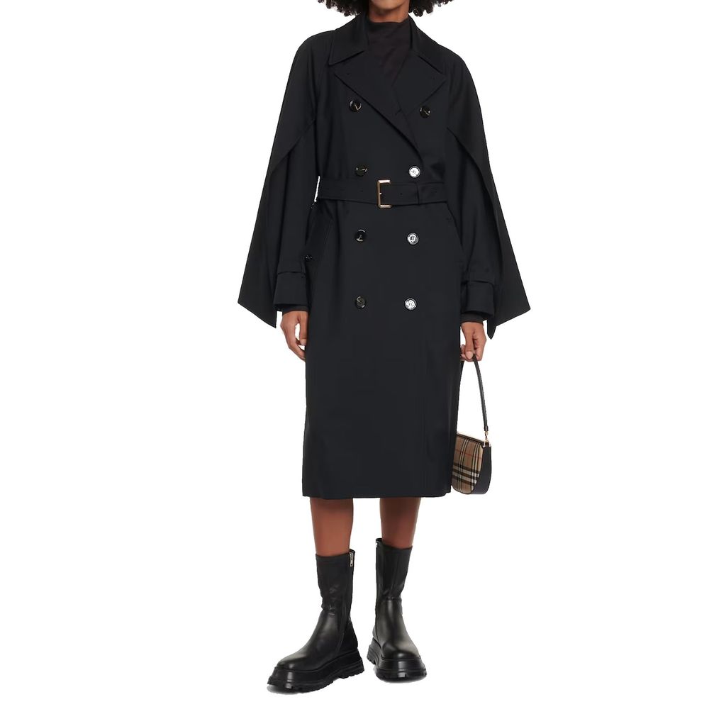 Manteau en polyester noir de Burberry, veste élégante avec coupe classique et détails sophistiqués.