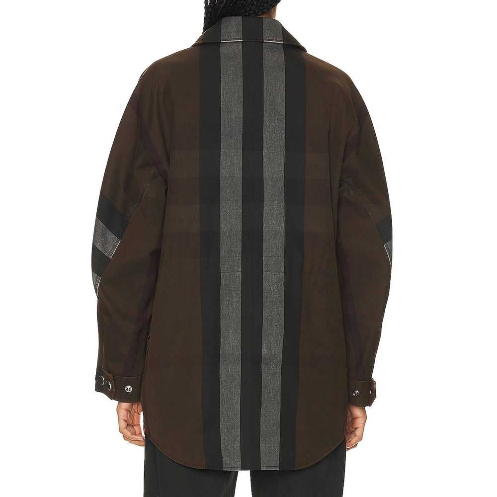 Parka en coton marron de Burberry, veste tendance avec capuche et fermeture éclair, idéale pour un style décontracté.