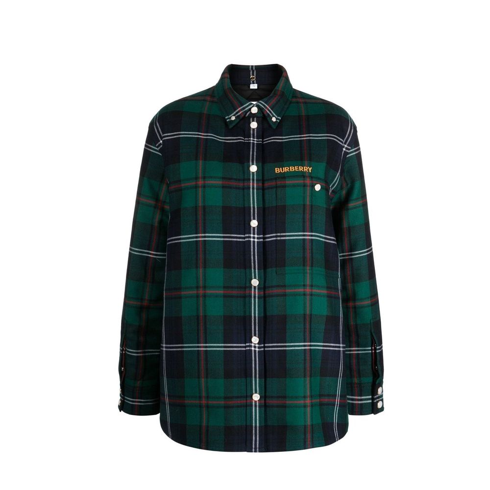 Veste en laine bicolore pour motard de Burberry, coupe ajustée avec fermeture éclair et détails en cuir noir.