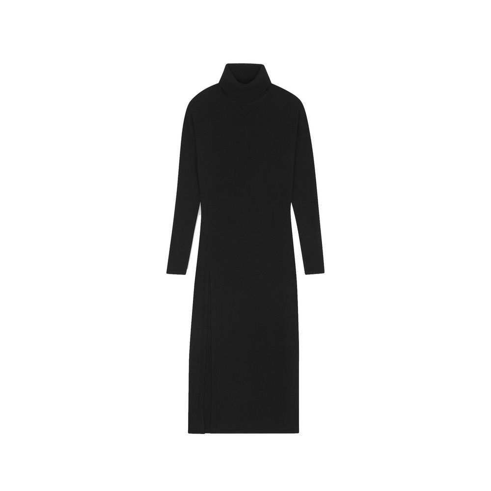 Robe décontractée en cachemire noir de Saint Laurent, tenue élégante et confortable pour occasions décontractées.