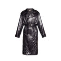 Manteau en polyamide noir de Saint Laurent, style élégant, avec détails modernes et coupe sophistiquée, visible sur l'image.