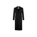Manteau en acétate noir de Saint Laurent, élégant et sophistiqué, avec une coupe moderne et des détails raffinés.