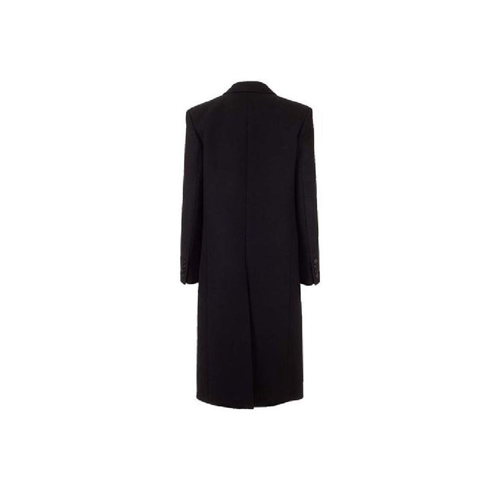 Manteau en acétate noir de Saint Laurent, style élégant et moderne, présenté sur un mannequin.