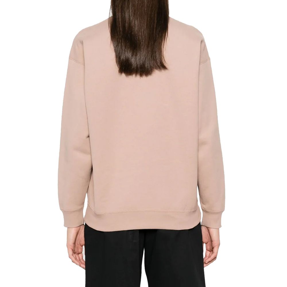 Sweat-shirt en coton multicolore Saint Laurent avec logo, porté, visible en gros plan.