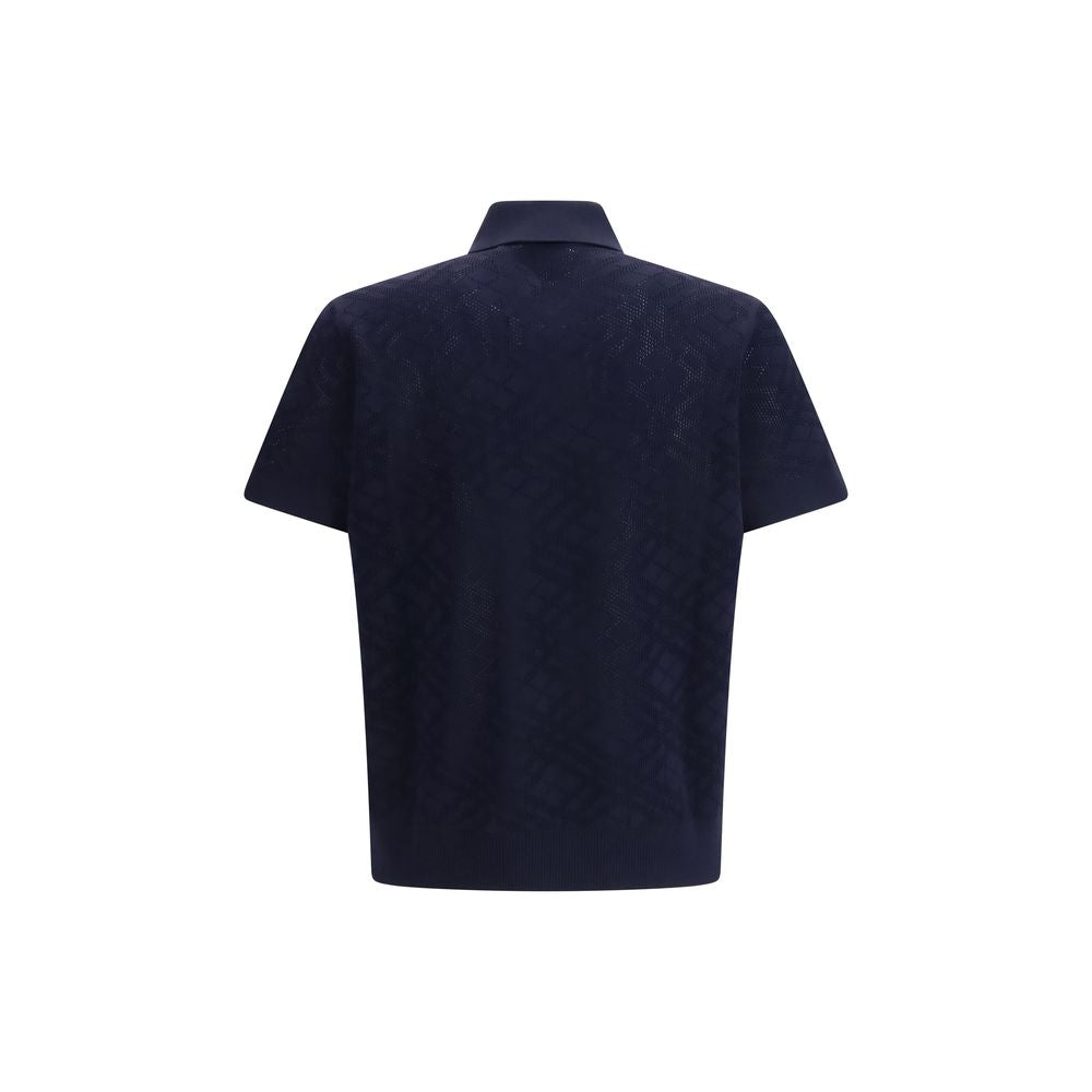 Burberry blaues Woll-Polohemd