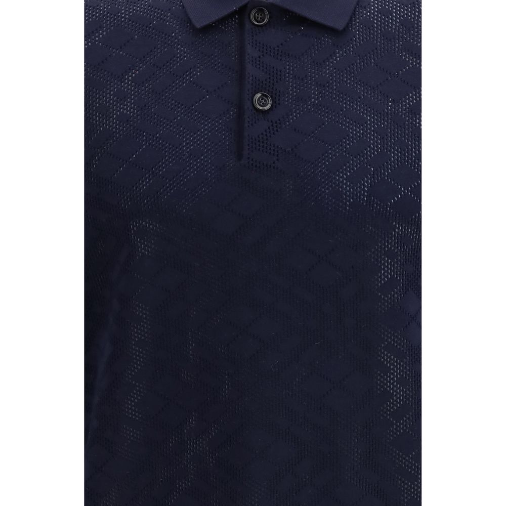 Burberry blaues Woll-Polohemd