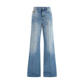 Jeans évasés en coton bleu Gucci, style décontracté, avec coupe fluide et détails modernes, parfaits pour un look tendance.