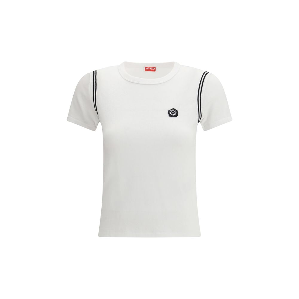T-shirt blanc en coton de la marque Kenzo, coupe classique, avec logo discret sur la poitrine.