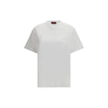 T-shirt blanc en coton de Gucci, vêtement décontracté avec logo Gucci visible sur le devant.