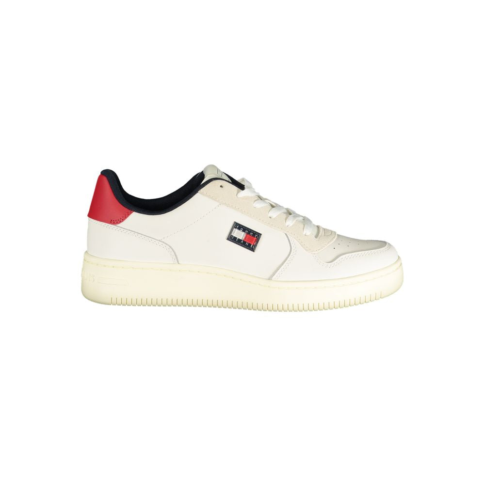 Sneakers blanches pour homme Tommy Hilfiger en polyuréthane, style décontracté et moderne, avec semelle blanche.