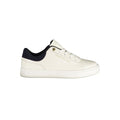 Sneakers blanches en polyuréthane pour femme de la marque Tommy Hilfiger, vue de côté.