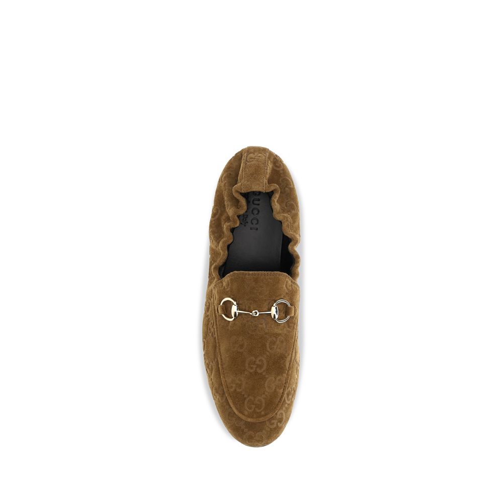 Chaussures Gucci en cuir de veau marron Bos Taurus, mocassins slip-on élégants pour homme.