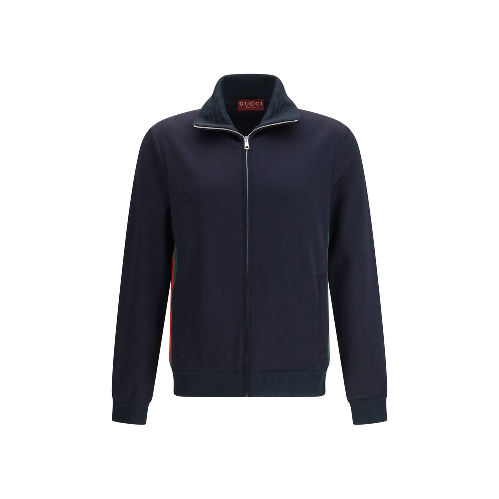 Veste en polyester bleu Gucci, coupe moderne, avec détails élégants, adaptée pour un style casual et tendance.