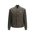 Veste bomber bicolore en nylon Prada, style moderne avec détails élégants, vue de face sur un fond neutre.