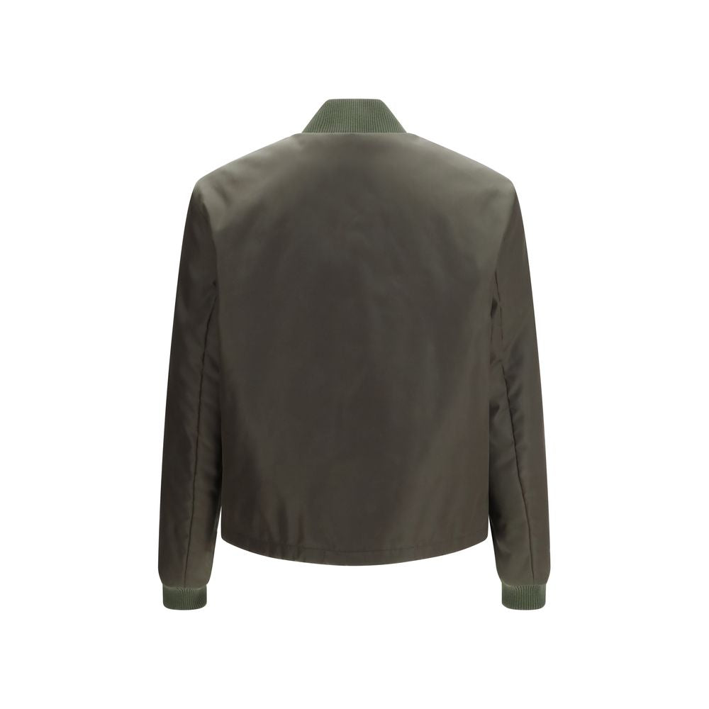 Veste bomber bicolore en nylon Prada, style moderne et élégant avec détails contrastants.