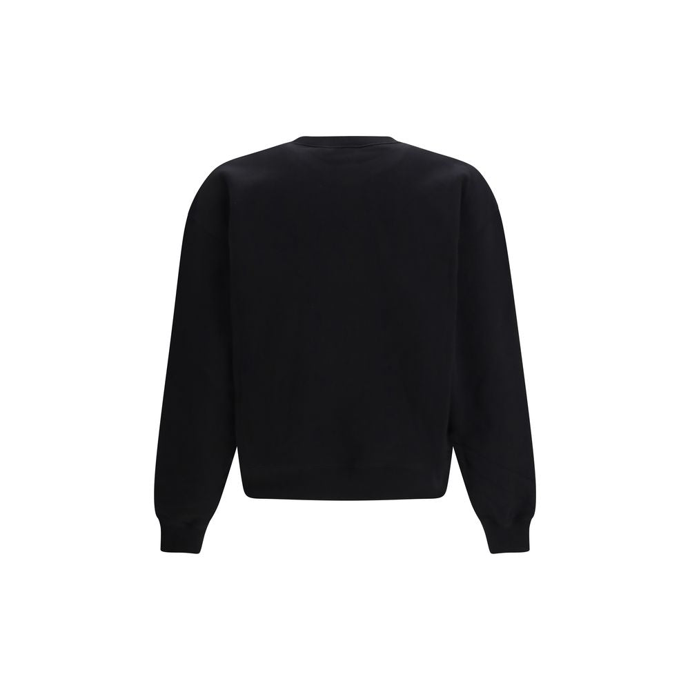 Sweat-shirt en coton noir de Gucci, style décontracté avec logo Gucci visible, porté par un mannequin.