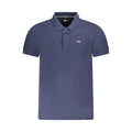 Chemise polo en coton bleu Tommy Hilfiger pour homme, col classique et logo emblématique sur la poitrine.