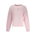 Sweat-shirt pour femmes en coton rose de la marque Tommy Hilfiger, style décontracté avec logo visible sur la poitrine.