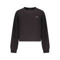 Sweatshirt pour femmes en coton noir de la marque Tommy Hilfiger, coupe décontractée et logo discret sur la poitrine.