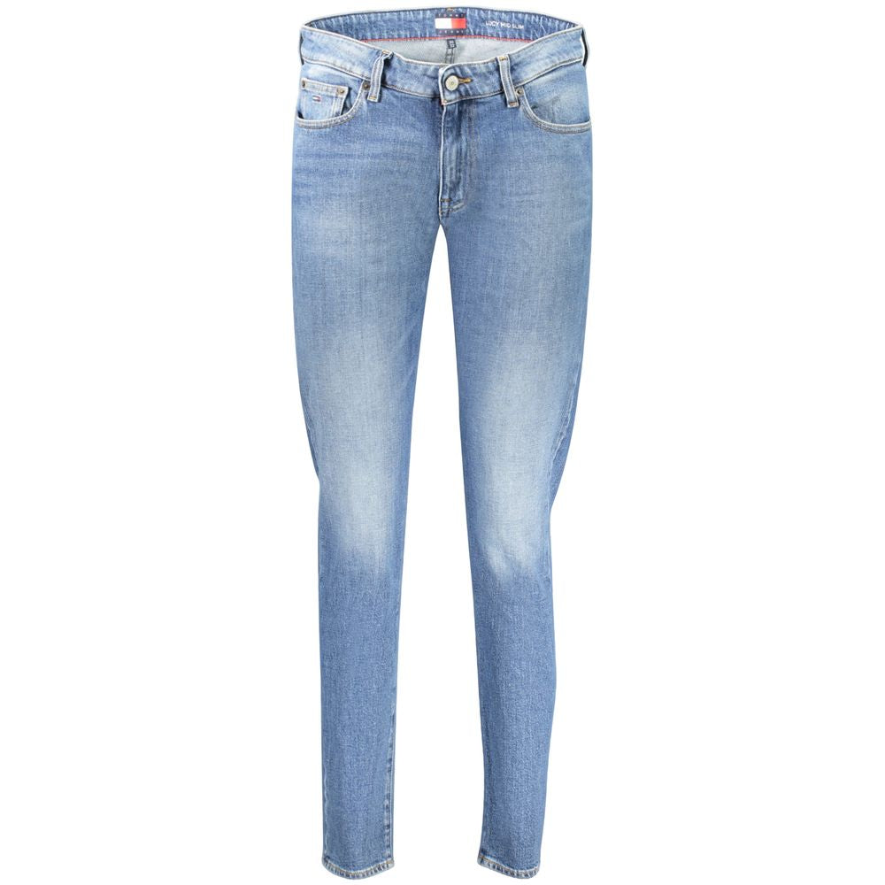 Jeans slim en coton bleu pour femmes de la marque Tommy Hilfiger, coupe ajustée et style décontracté.