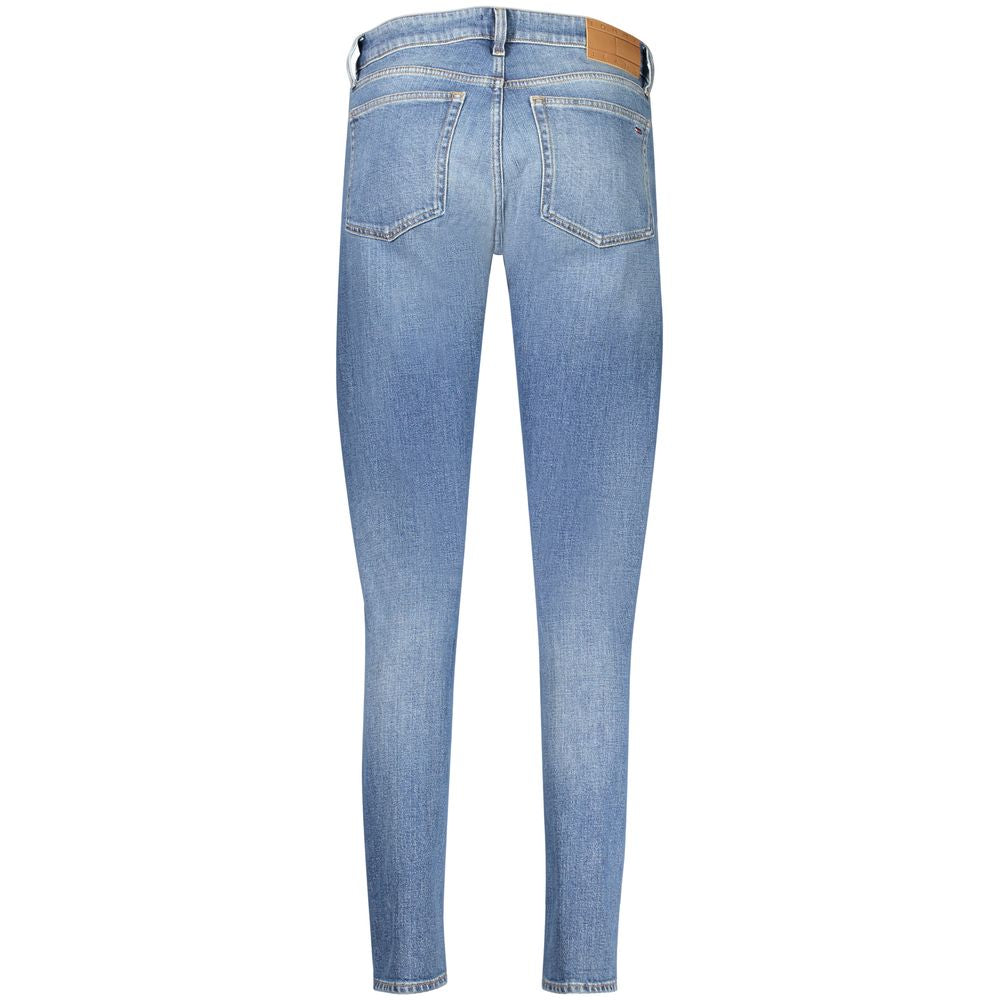 Jeans slim en coton bleu pour femme de la marque Tommy Hilfiger, coupe ajustée et style décontracté.