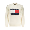 Sweatshirt blanc en coton pour homme de la marque Tommy Hilfiger, avec logo discret sur la poitrine.