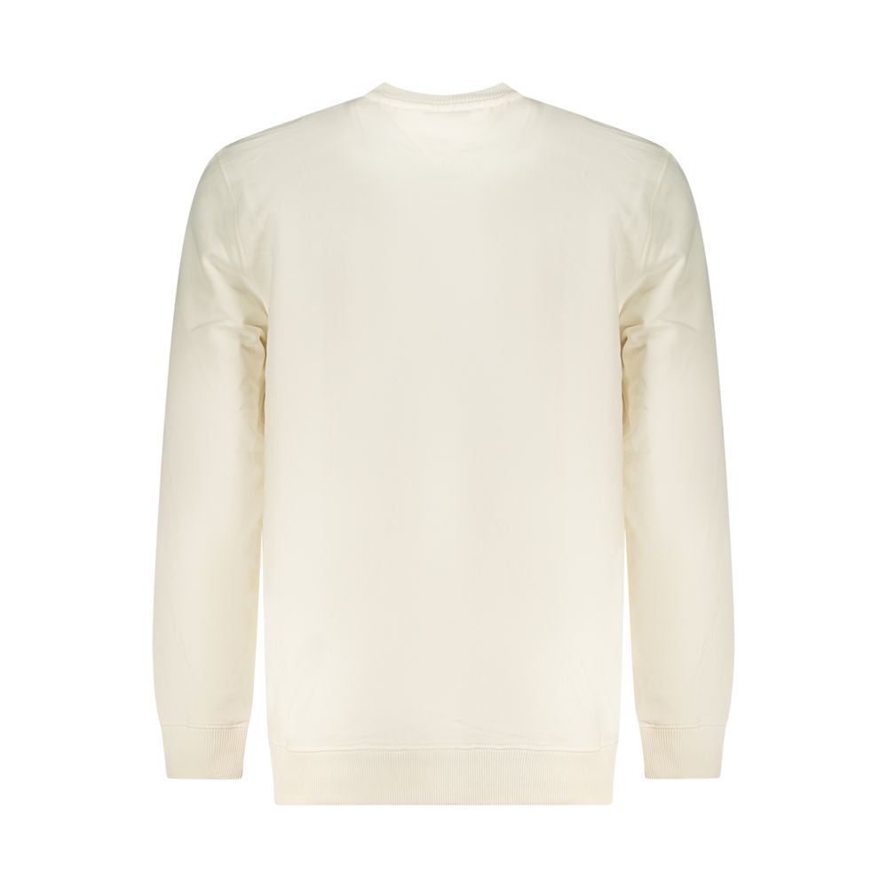 Sweatshirt blanc en coton pour homme de la marque Tommy Hilfiger, avec logo discret sur la poitrine.