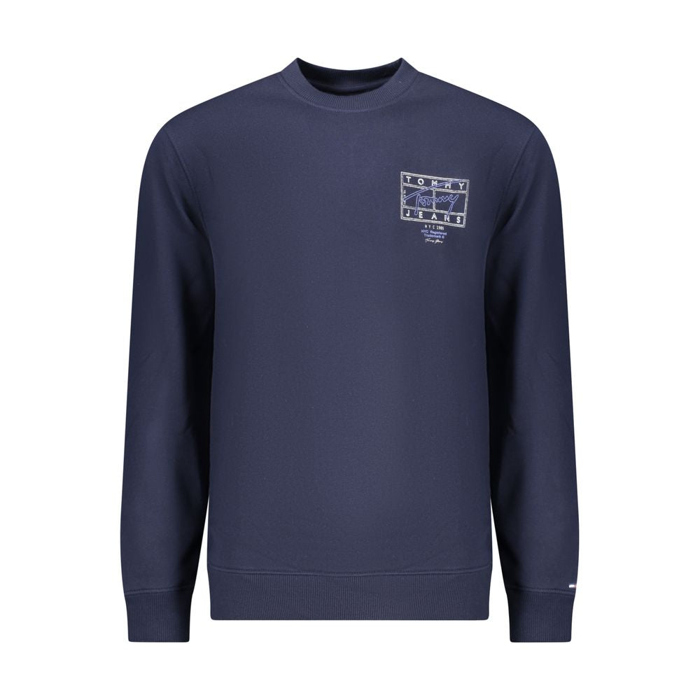 Sweatshirt homme en coton bleu Tommy Hilfiger, vue de face avec col rond et logo discret sur la poitrine.
