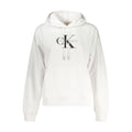 Sweat-shirt blanc en coton pour femmes de la marque Calvin Klein, doux et confortable, avec logo subtil sur la poitrine.